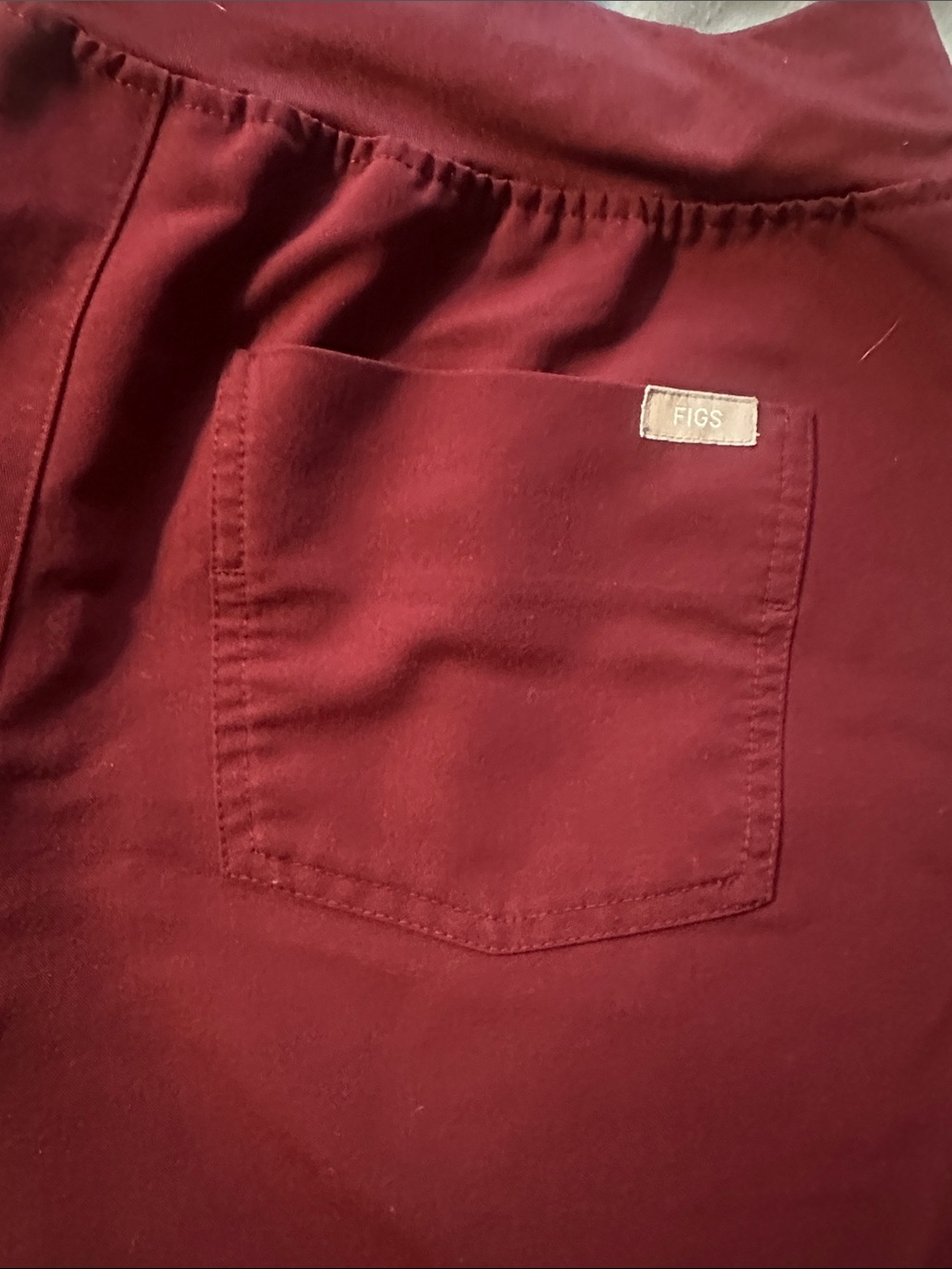 FIGS Men's Burgundy Drawstring Joggers with Back Pocket